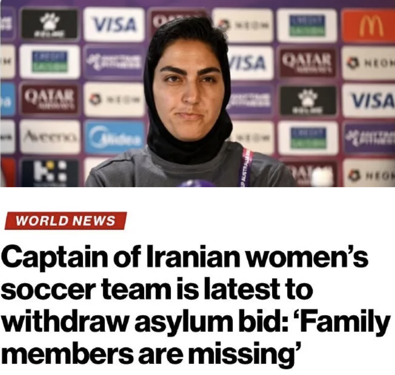 kaiyun登录入口-仅剩2人！伊朗女足队长撤回庇护连夜赶回亚洲 外媒：她家人失踪了